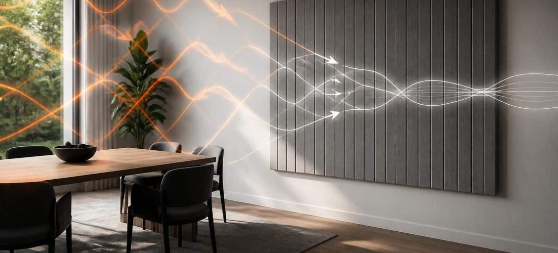 découvrez comment le panneau acoustique améliore l'absorption des échos dans une pièce pour un meilleur confort sonore et une acoustique optimale.